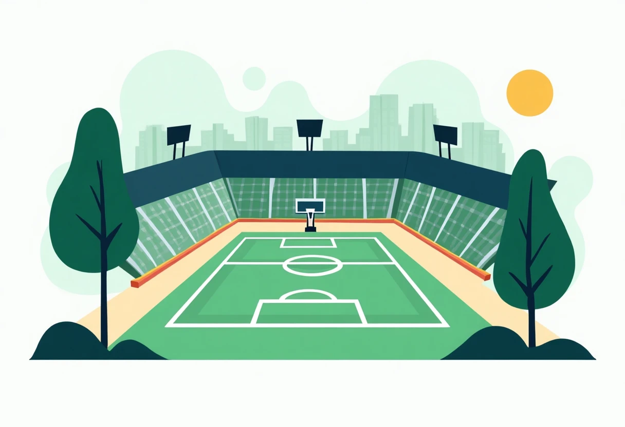 NBA court with dynamic lines