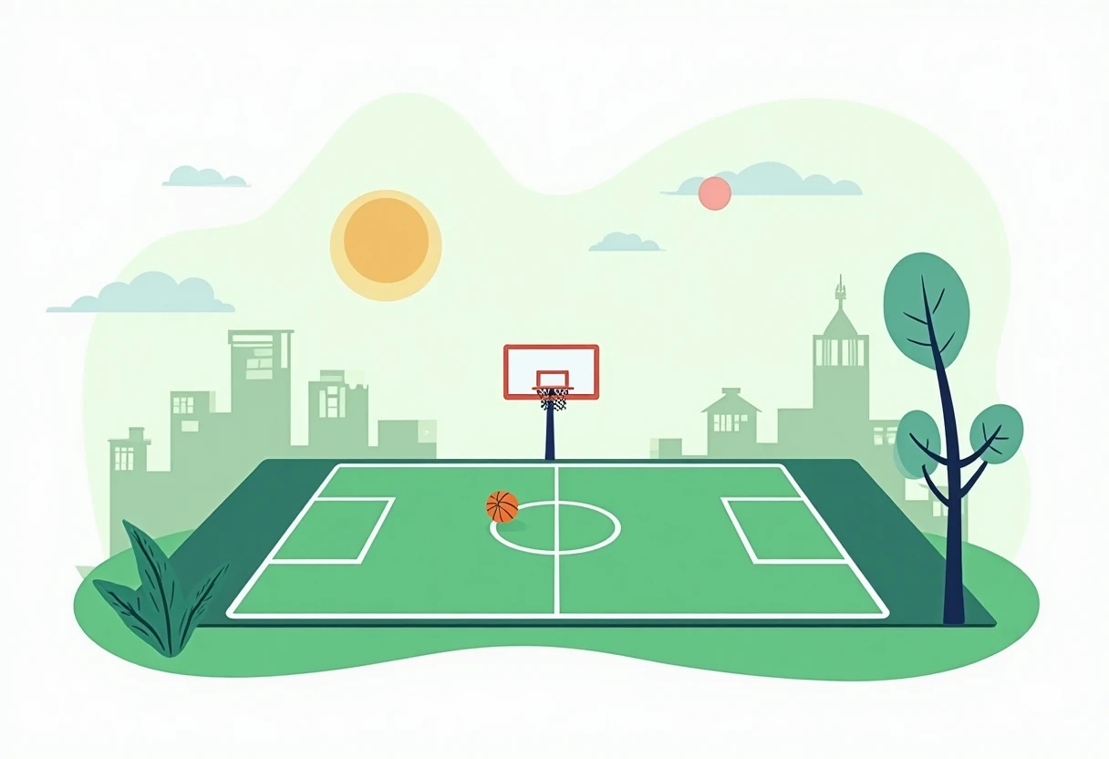Basketball hoop and ball